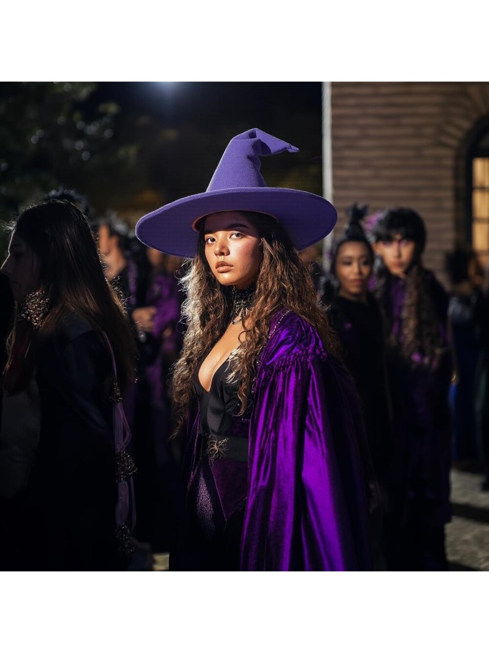 🎃Unisex Purple Cosplay Accessories Christmas Masquerade Carnivals Witch Hat - Picture 6 of 7